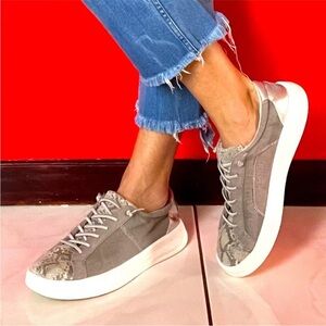 Hey Dude Karina silver python. Size 7.